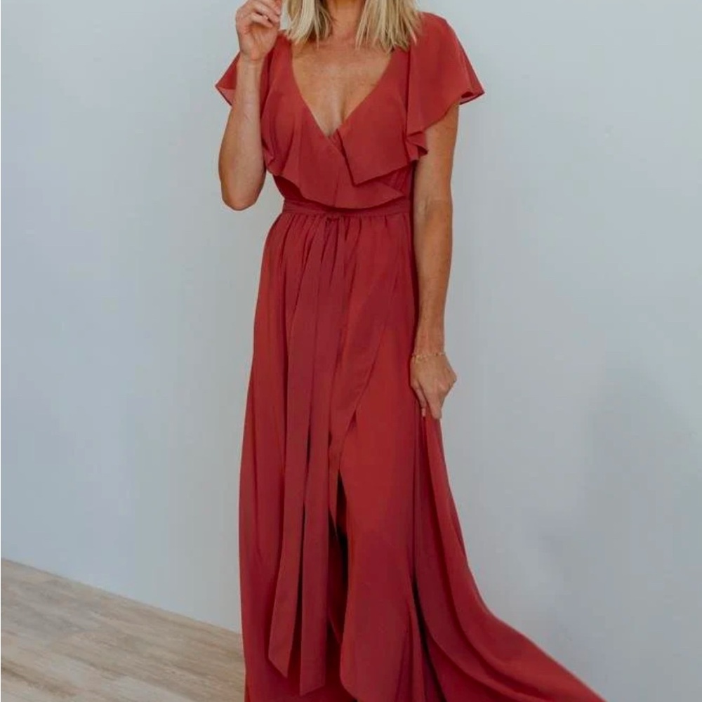 Baltic Born Katya Ruffle Dress - Rosewood